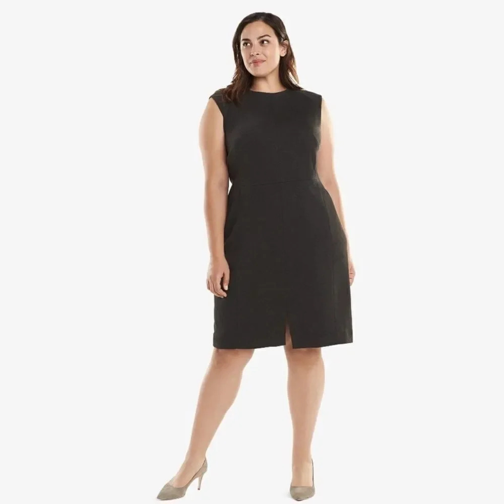 NEW MM Lafleur The Katie Dress Textured Ponte in Charcoal